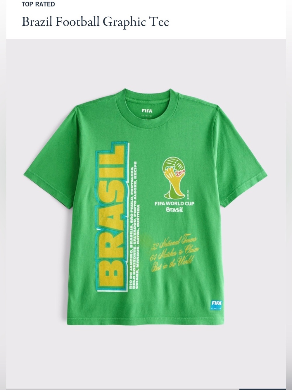 NWT Abercrombie Brazil Football Graphic Tee